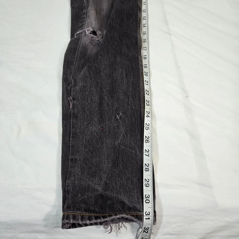 VTG Levis 501 Black Thrashed Jeans Mens 31x32  Distressed‎ Grunge Made in Mexico